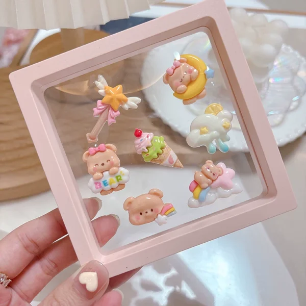 Cute ladies center console car screen three-dimensional 3D cartoon electric car stickers interior decoration ornaments seamless stickers