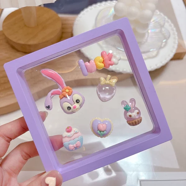 Cute Rabbit Center Console Car Screen Three-dimensional 3D Cartoon Electric Car Sticker Women's Car Interior Decorative Ornaments Seamless Sticker