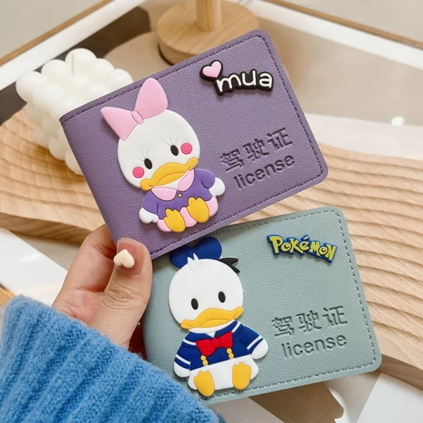 Couple Motor Vehicle Driver's License Leather Case Driver's License Book Protective Cover Female Card Holder Driving License Multiple Card Slots Cute 2-in-1