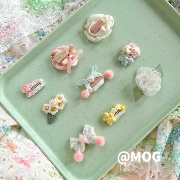 Summer flower gorgeous duckbill clip streamer BB clip love sweet pet hairpin dog bow small fragrance