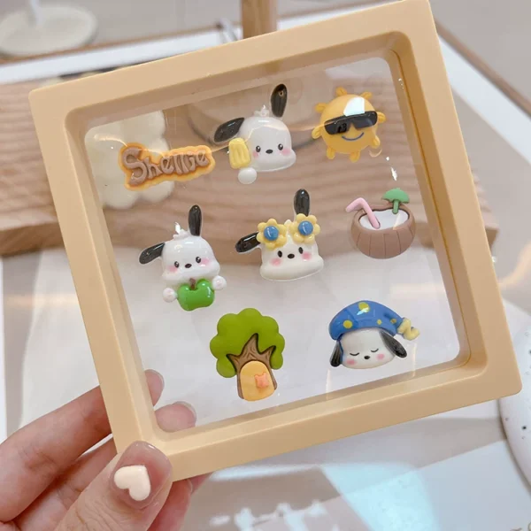 Cute dog lady car interior screen center console three-dimensional cartoon 3D patch air outlet electric vehicle decorative sticker