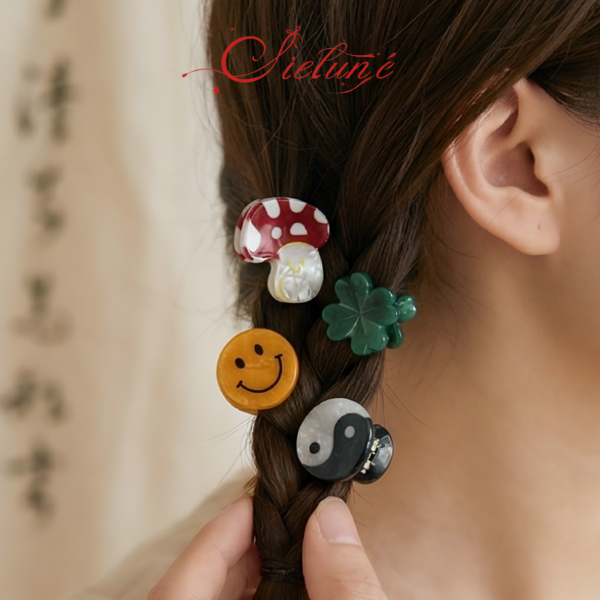 "Microcosm" Cielune mini acetate hair clip, artistic niche hair clip, hair shark clip