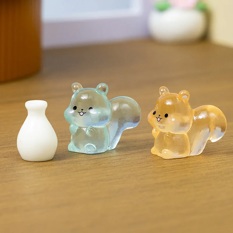 30pcs Luminous Mini Squirrel Miniatures Duck Micro Landscape DIY Accessories Mini Animal Home DIY Craft Decor Ornament Figure - Image 4