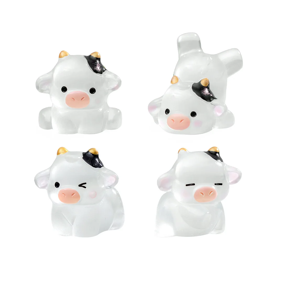 10-50pcs Creatively Cute Mini Luminous Cows Miniature Figurines DIY Home Decoration Accessories Gift Car Desktop Small Ornaments - Image 6