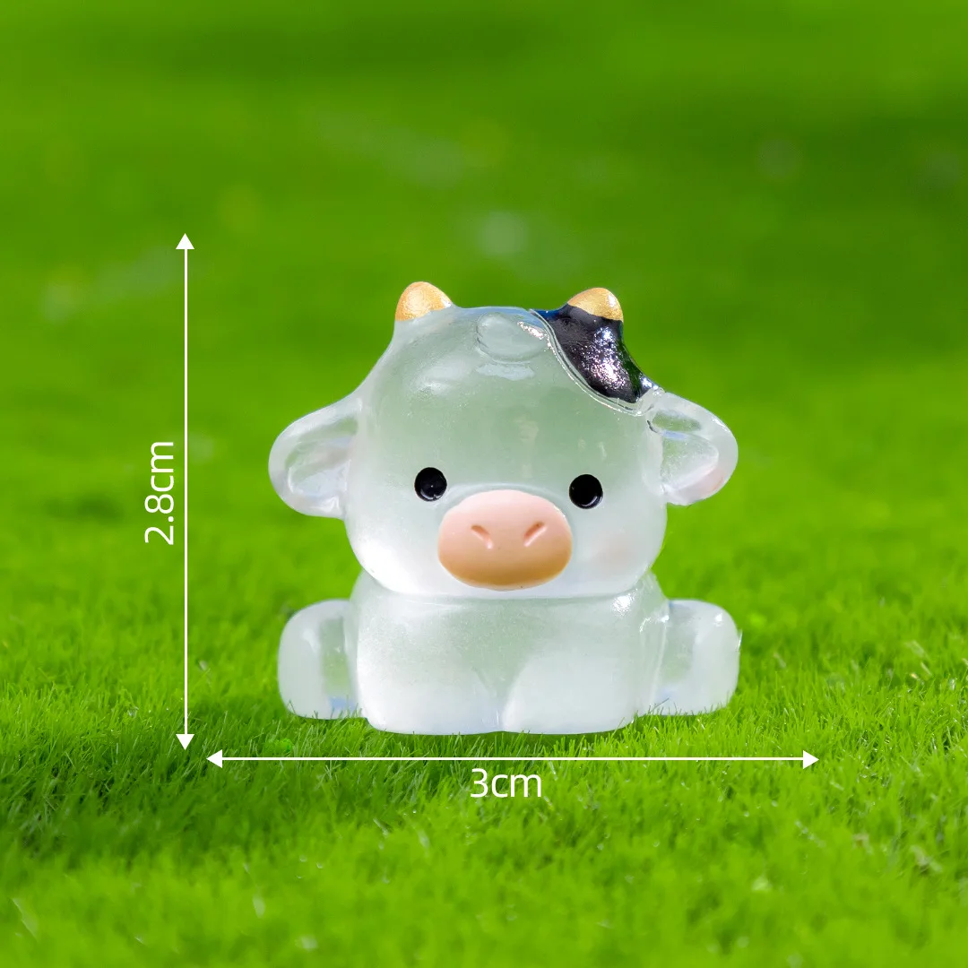 10-50pcs Creatively Cute Mini Luminous Cows Miniature Figurines DIY Home Decoration Accessories Gift Car Desktop Small Ornaments - Image 5