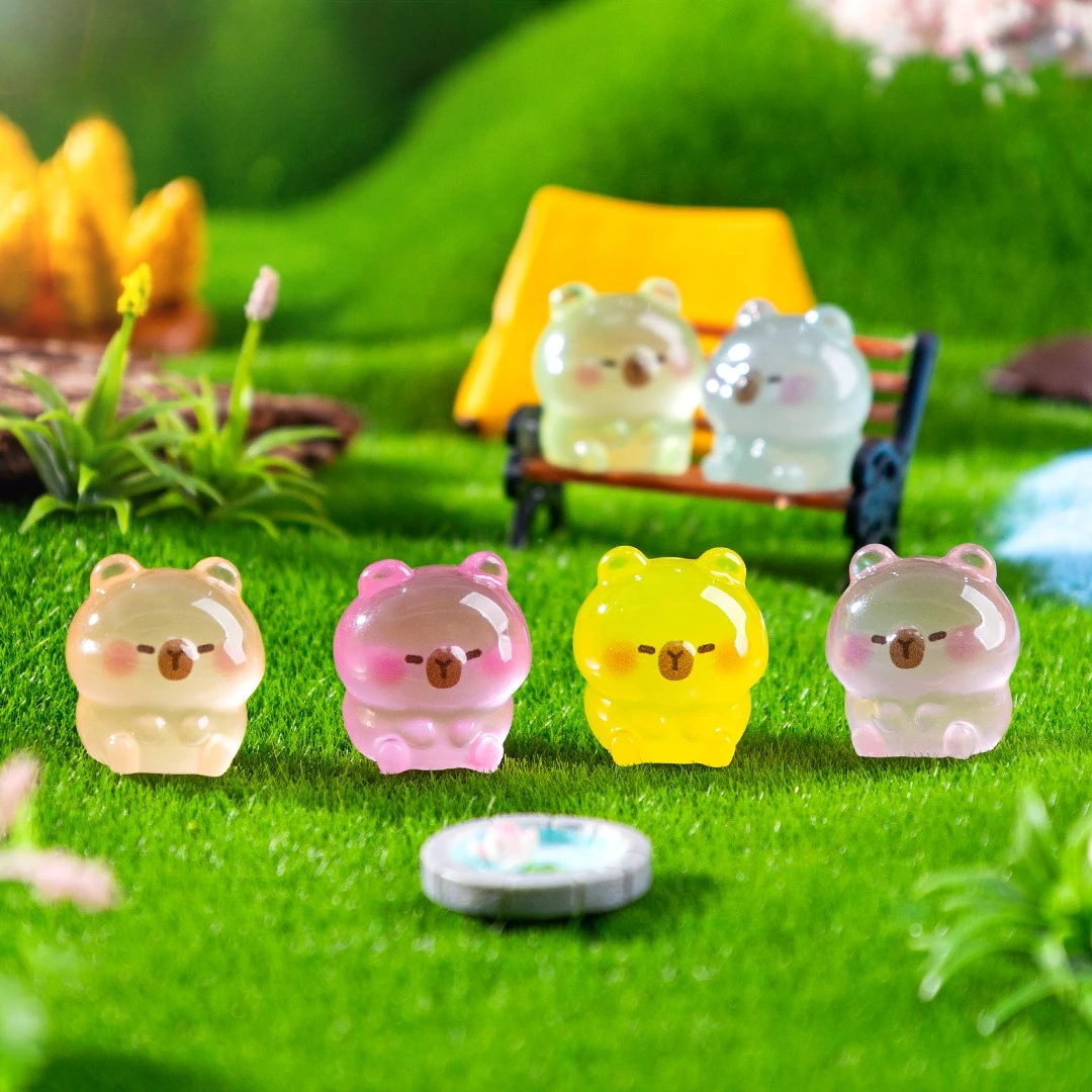 10/20/50pcs Luminous Capybara Mini Resin Animals Figurines,Desktop Tabletop Outdoor Craft Decor for Miniature Garden Accessories - Image 3