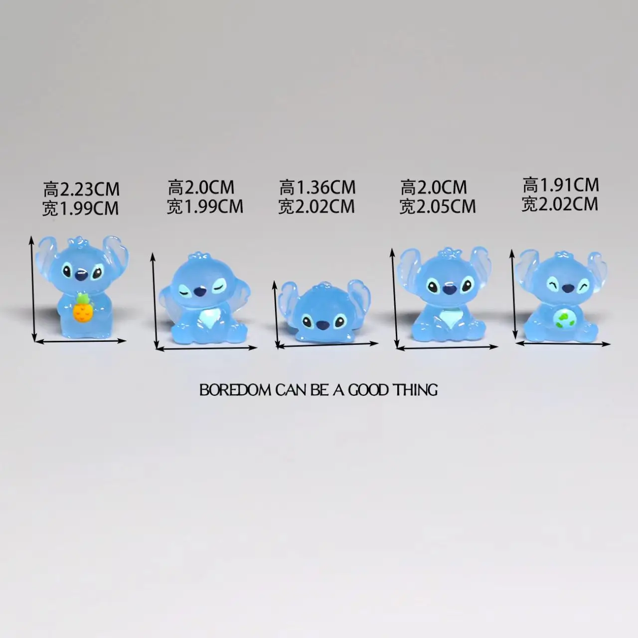 Cartoon Stitch Resin Glow Night Accessories Cute Model DIY Jewelry Crafts Decoration 1.4-2.2cm Statue kawaii Animals Toys - Image 2