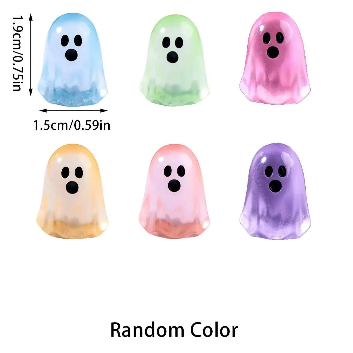 10/20pcs Luminous Multicolor Halloween Mini Resin Ghost Glow in The Dark Miniature Ghost Figurines Tiny Ghost Ornaments - Image 6