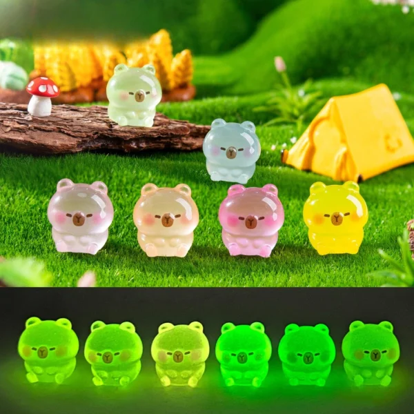 10/20/50pcs Luminous Capybara Mini Resin Animals Figurines,Desktop Tabletop Outdoor Craft Decor for Miniature Garden Accessories