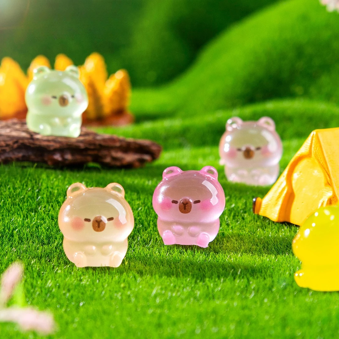 10/20/50pcs Luminous Capybara Mini Resin Animals Figurines,Desktop Tabletop Outdoor Craft Decor for Miniature Garden Accessories - Image 4