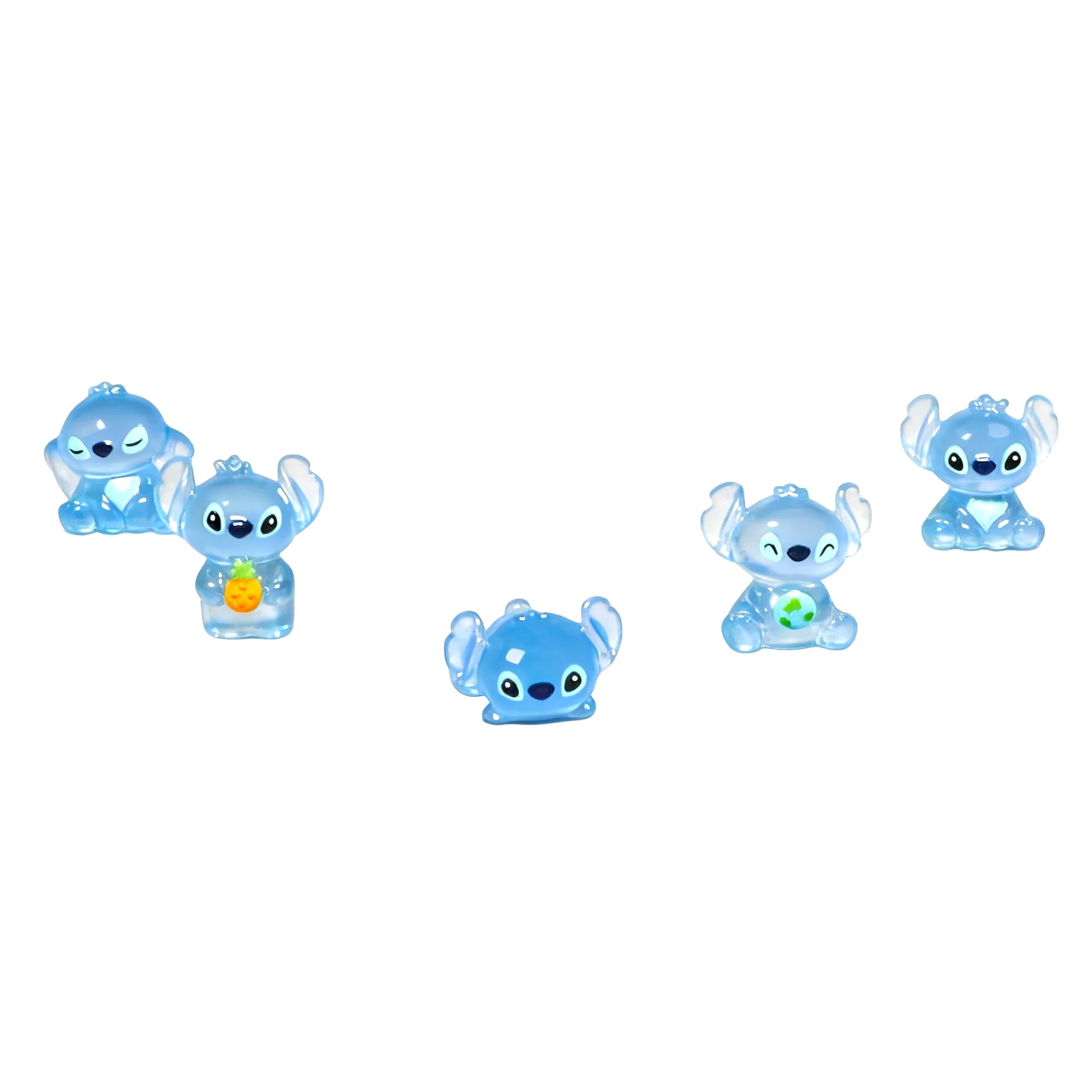 Cartoon Stitch Resin Glow Night Accessories Cute Model DIY Jewelry Crafts Decoration 1.4-2.2cm Statue kawaii Animals Toys - Image 6