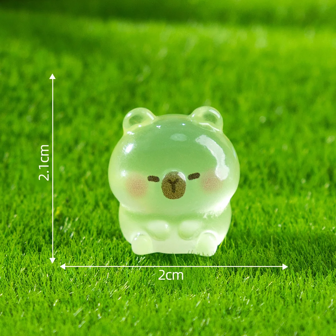 10/20/50pcs Luminous Capybara Mini Resin Animals Figurines,Desktop Tabletop Outdoor Craft Decor for Miniature Garden Accessories - Image 5